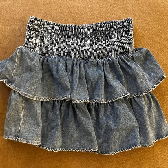 aerie Dresses & Skirts - denim ruffle skirt